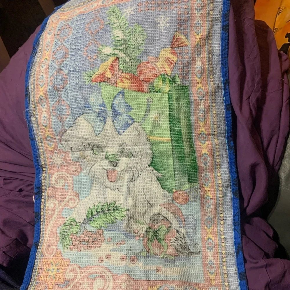 Blue Dog Tapestry with Bow